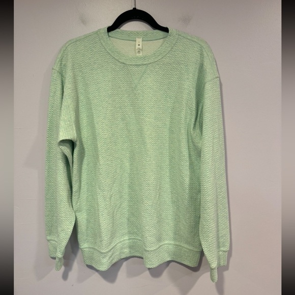 Teal green bubble material Lululemon all yours sweatshirt - Picture 1 of 5
